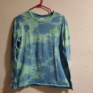 Empyre Women's Tie-Dye Long Sleeve Shirt - Blue and Green